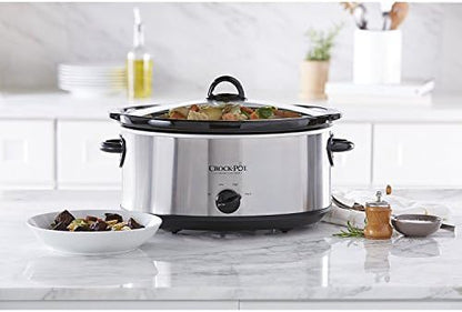 Crock-Pot 7 Quart Oval Manual Slow Cooker – Stainless Steel - D64 | Collection Clover View - 1U6C