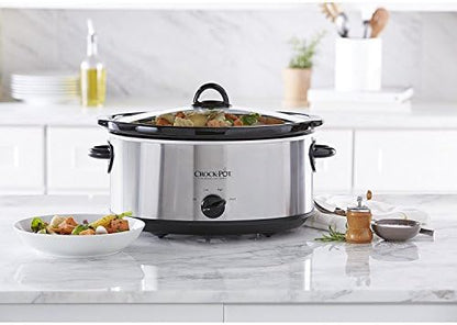 Crock-Pot 7 Quart Oval Manual Slow Cooker – Stainless Steel - D64 | Collection Clover View - 1U6C