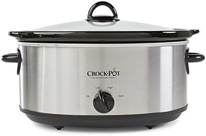 Crock-Pot 7 Quart Oval Manual Slow Cooker – Stainless Steel - D64 | Collection Clover View - 1U6C