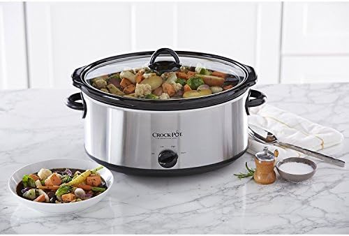 Crock-Pot 7 Quart Oval Manual Slow Cooker – Stainless Steel - D64 | Collection Clover View - 1U6C
