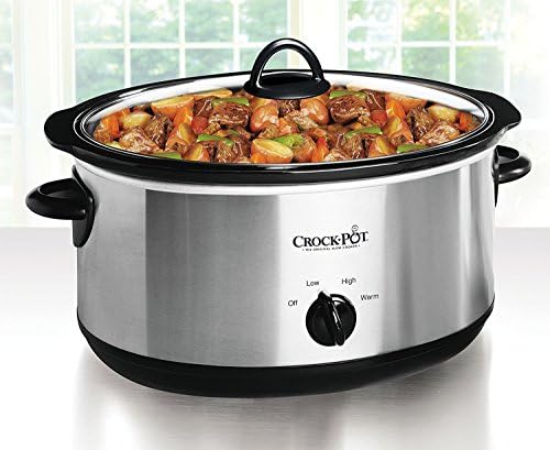 Crock-Pot 7 Quart Oval Manual Slow Cooker – Stainless Steel - D64 | Collection Clover View - 1U6C