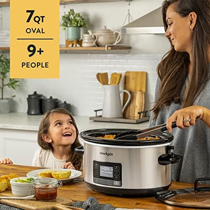 Crock-Pot 7 Quart Portable Programmable Slow Cooker with Timer - M5R | Signature Opal Hollow - 3J4V