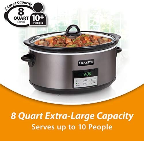Crock-Pot 8 Quart Programmable Slow Cooker with Auto Warm - H5D | Edition Maple Hollow - 48WP