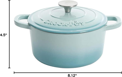 Crock-Pot 3 Quart Enameled Cast Iron Dutch Oven – Aqua - X86 | Edition Forest Market - DZ5Z